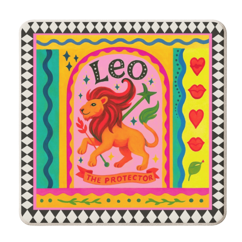 Leo star sign - personalised beer coaster by Wallace Elizabeth