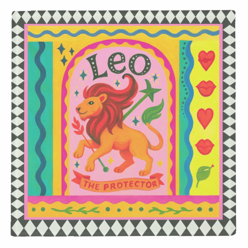 Leo star sign - personalised beer coaster by Wallace Elizabeth