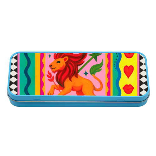 Leo star sign - tin pencil case by Wallace Elizabeth