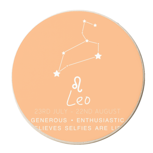 Leo traits print - personalised beer coaster by The Girl Next Draw