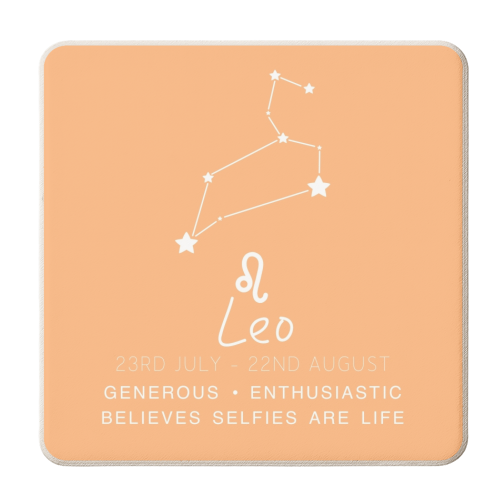 Leo traits print - personalised beer coaster by The Girl Next Draw
