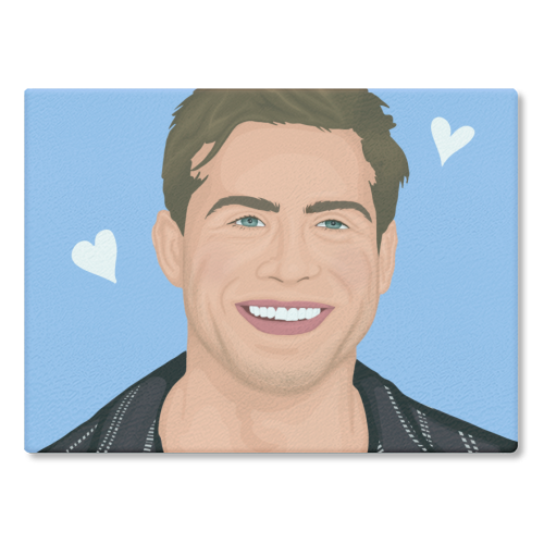 Leo Woodall Illustration - glass chopping board by By Rosybum