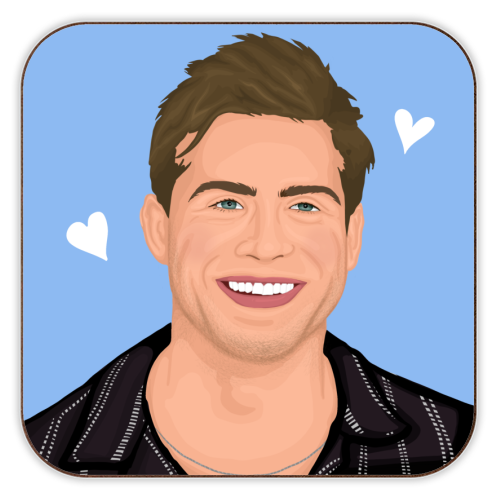 Leo Woodall Illustration - personalised beer coaster by By Rosybum