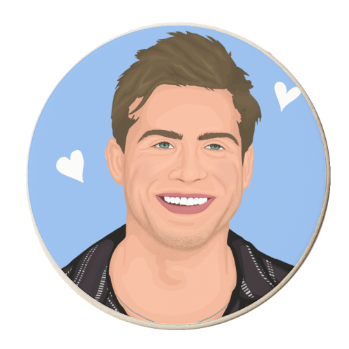 Leo Woodall Illustration - personalised beer coaster by By Rosybum