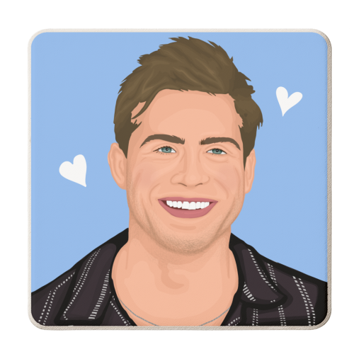 Leo Woodall Illustration - personalised beer coaster by By Rosybum