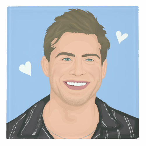 Leo Woodall Illustration - personalised beer coaster by By Rosybum