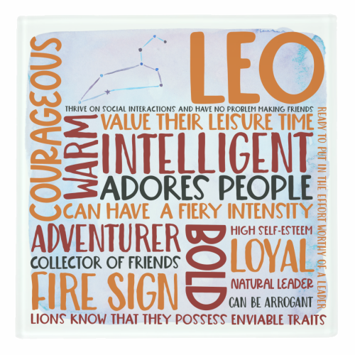 Leo Word Art - personalised beer coaster by All About Words Designs
