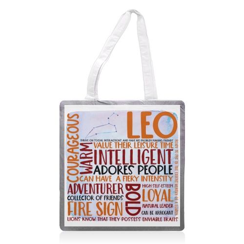 Leo Word Art - printed canvas tote bag by All About Words Designs