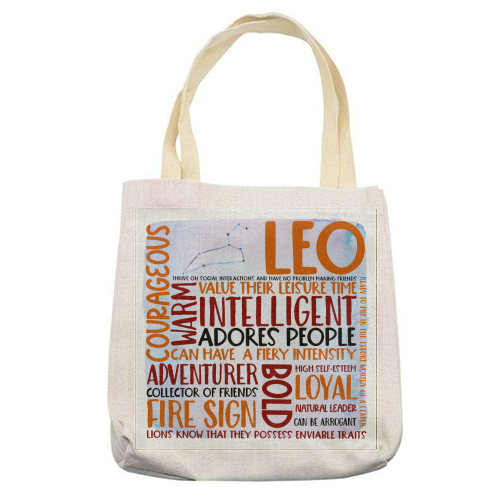 Leo Word Art - printed canvas tote bag by All About Words Designs
