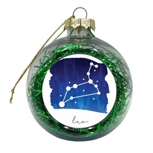 Leo Zodiac Constellation - xmas bauble by Toni Scott