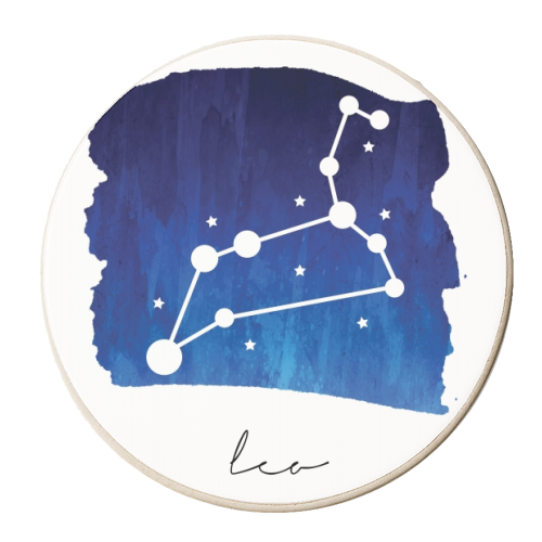 Leo Zodiac Constellation - personalised beer coaster by Toni Scott