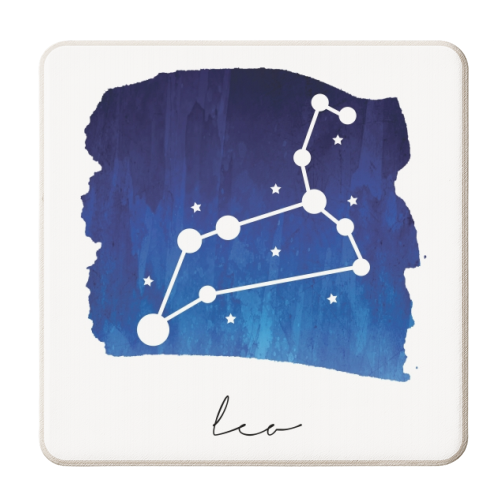 Leo Zodiac Constellation - personalised beer coaster by Toni Scott