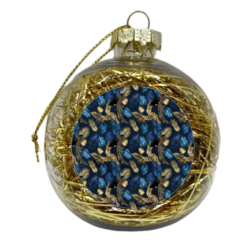 Leopard animal print - v.Blue - xmas bauble by Anastasios Konstantinidis