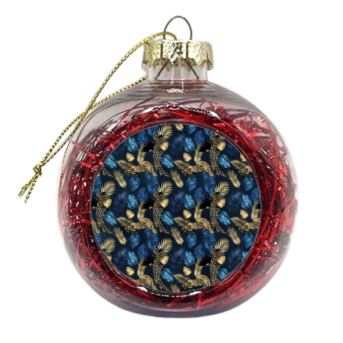 Leopard animal print - v.Blue - xmas bauble by Anastasios Konstantinidis