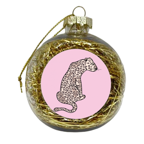 Leopard Illustration - xmas bauble by Mols & Mae