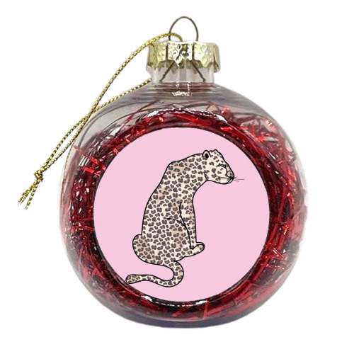 Leopard Illustration - xmas bauble by Mols & Mae