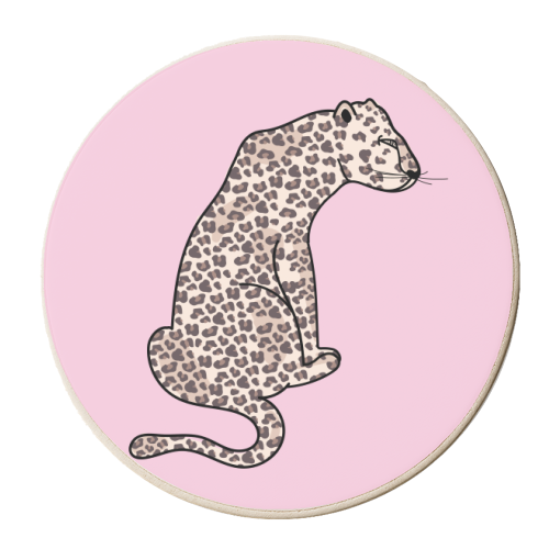 Leopard Illustration - personalised beer coaster by Mols & Mae