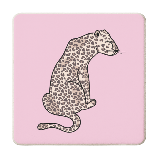 Leopard Illustration - personalised beer coaster by Mols & Mae