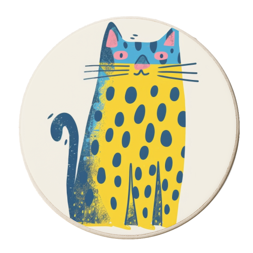Leopard Kitty - personalised beer coaster by DejaReve