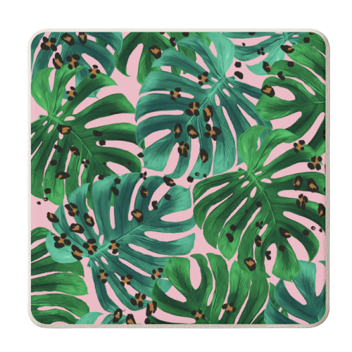 LEOPARD LEAVES - personalised beer coaster by PEARL & CLOVER