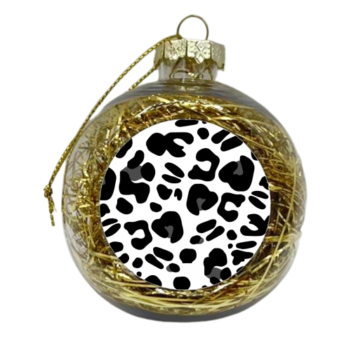 Leopard Love Monochrome Animal Print - xmas bauble by Betty & The Roses