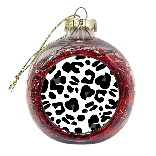 Leopard Love Monochrome Animal Print - xmas bauble by Betty & The Roses