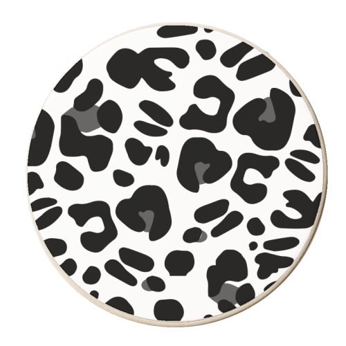 Leopard Love Monochrome Animal Print - personalised beer coaster by Betty & The Roses