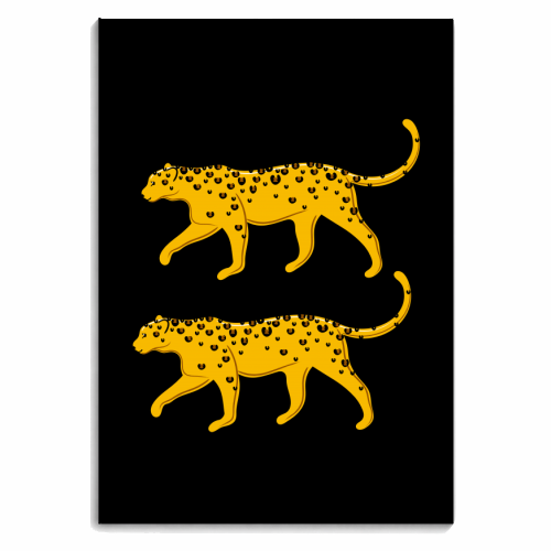 Leopard Pair ( black background ) - personalised A4, A5, A6 notebook by Adam Regester