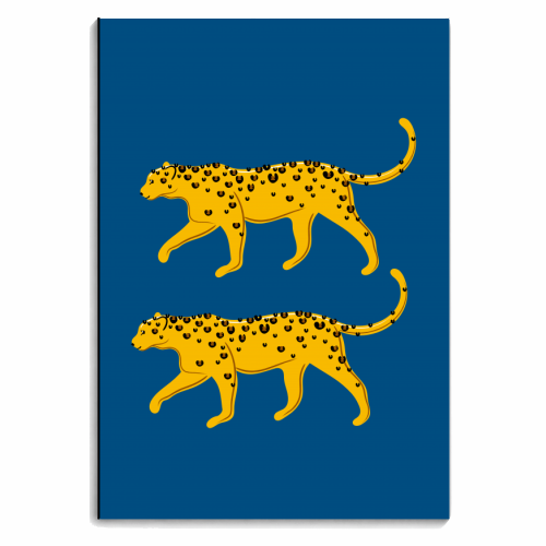 Leopard Pair ( blue background ) - personalised A4, A5, A6 notebook by Adam Regester