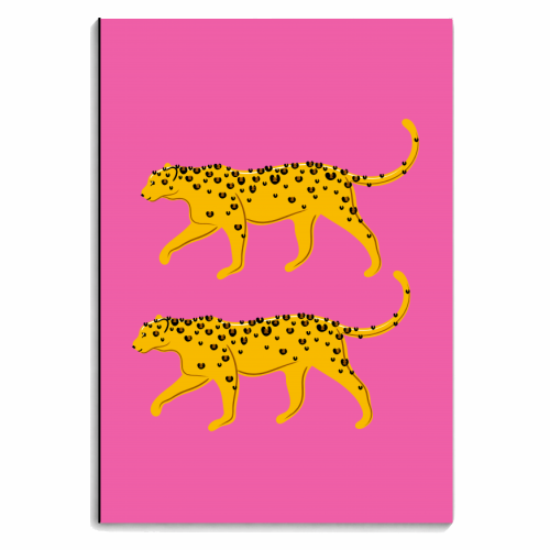 Leopard Pair ( pink background ) - personalised A4, A5, A6 notebook by Adam Regester