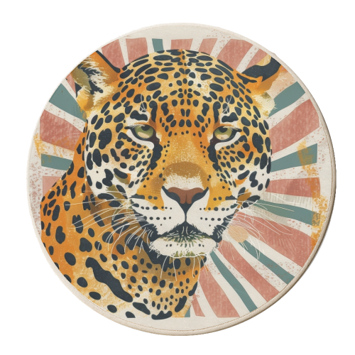 Leopard - personalised beer coaster by DejaReve
