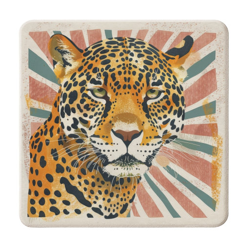 Leopard - personalised beer coaster by DejaReve