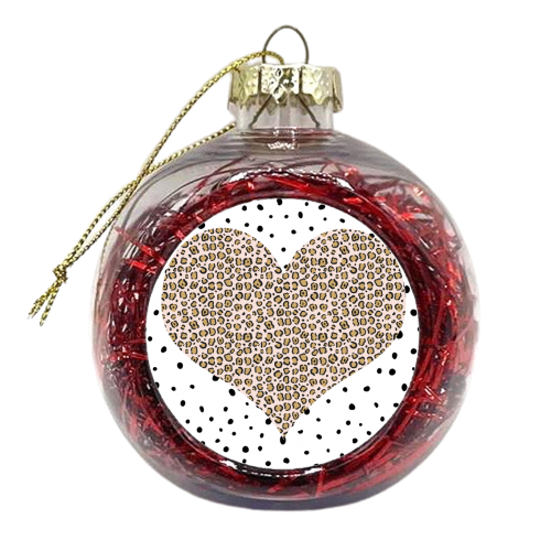 Leopard Print Love Heart - xmas bauble by The 13 Prints