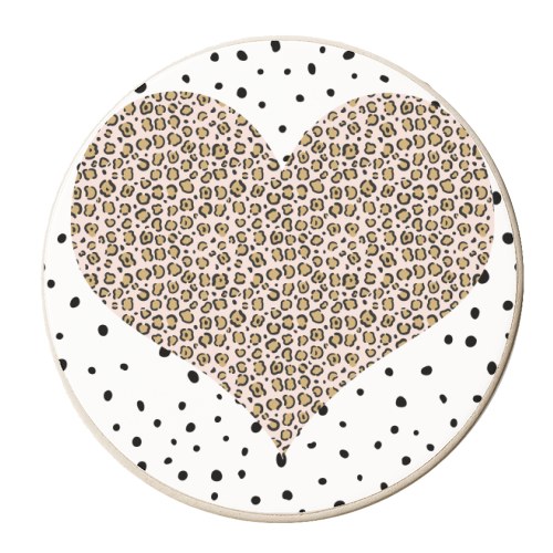 Leopard Print Love Heart - personalised beer coaster by The 13 Prints