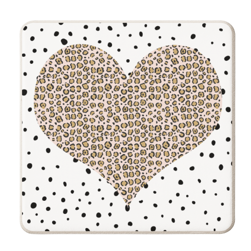 Leopard Print Love Heart - personalised beer coaster by The 13 Prints
