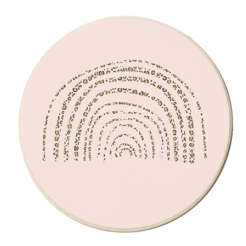 Leopard Print Rainbow - personalised beer coaster by The 13 Prints