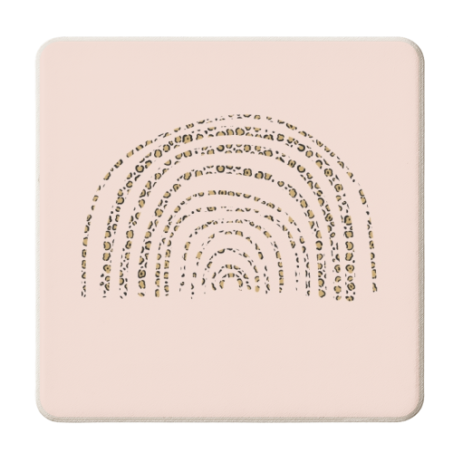 Leopard Print Rainbow - personalised beer coaster by The 13 Prints