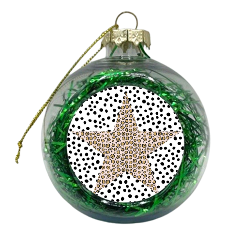 Leopard Print Star - xmas bauble by The 13 Prints