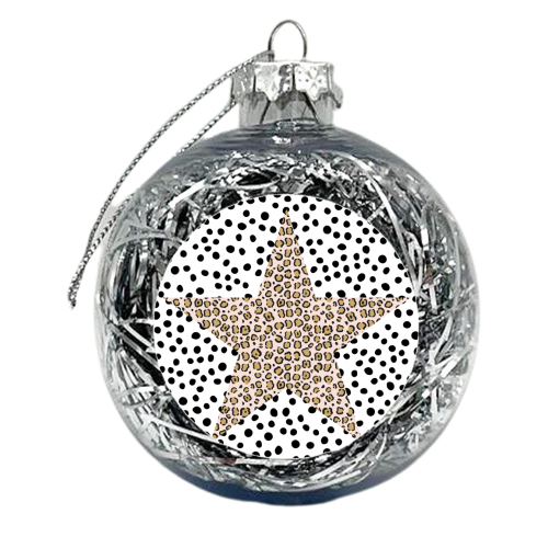 Leopard Print Star - xmas bauble by The 13 Prints