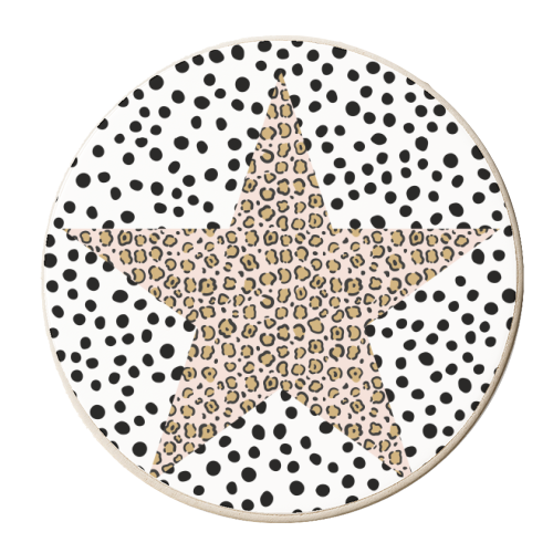 Leopard Print Star - personalised beer coaster by The 13 Prints