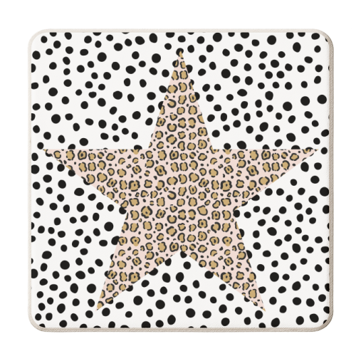 Leopard Print Star - personalised beer coaster by The 13 Prints