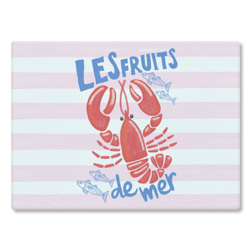 Les fruits de mer - glass chopping board by The Boy and the Bear