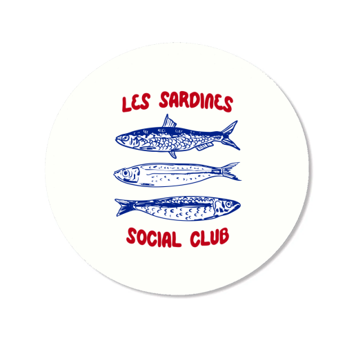 Les Sardine Social Club – Bold French Fish Art - Magnet by EZbie