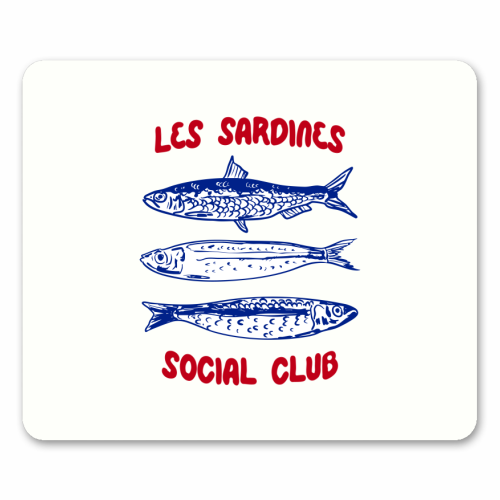 Les Sardine Social Club – Bold French Fish Art - mouse mat by EZbie