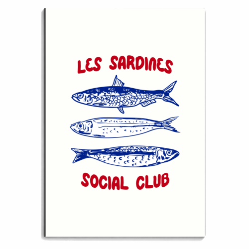 Les Sardine Social Club – Bold French Fish Art - personalised A4, A5, A6 notebook by EZbie