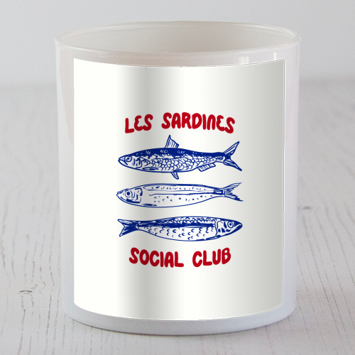 Les Sardine Social Club – Bold French Fish Art - scented candle by EZbie
