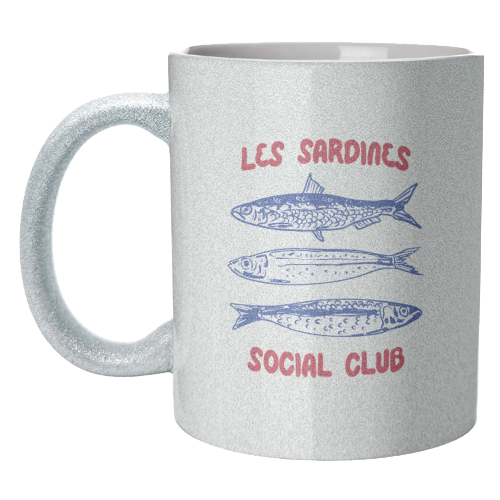 Les Sardine Social Club – Bold French Fish Art - unique mug by EZbie