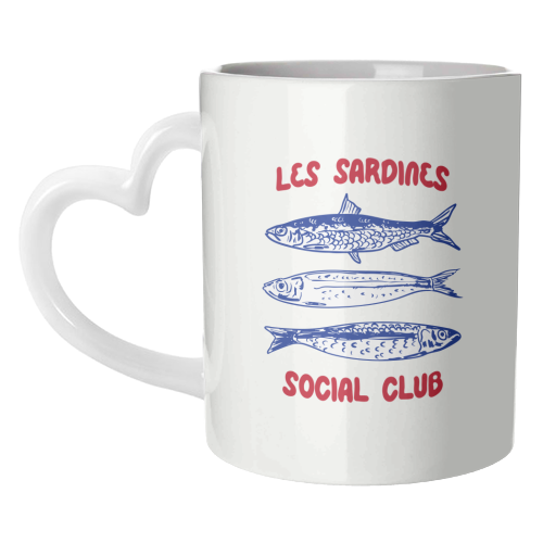 Les Sardine Social Club – Bold French Fish Art - unique mug by EZbie