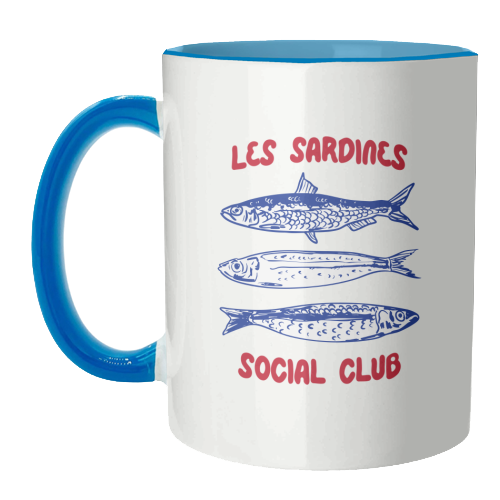 Les Sardine Social Club – Bold French Fish Art - unique mug by EZbie