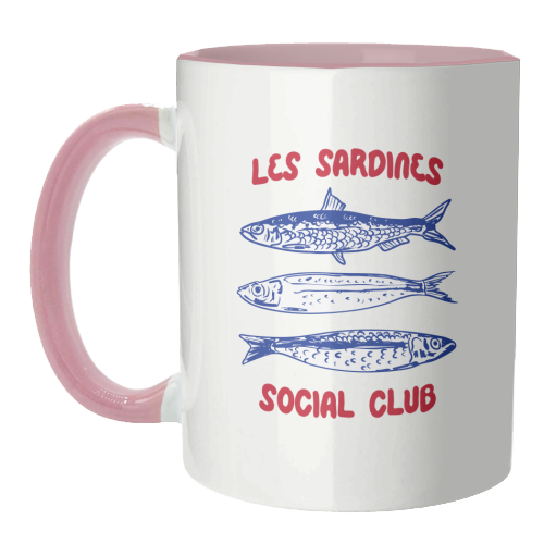 Les Sardine Social Club – Bold French Fish Art - unique mug by EZbie